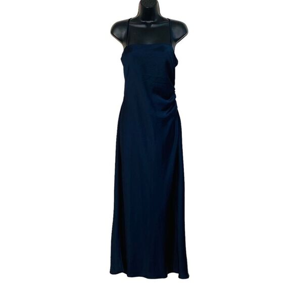 House of Harlow 1960 x Revolve Maxi Satin Side Ruched Slip Dress Sz L NWT - Picture 2 of 9